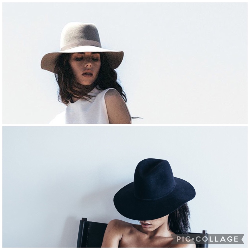 Janessa Leone Fedoras (Set of Two) Navy + Oatmeal